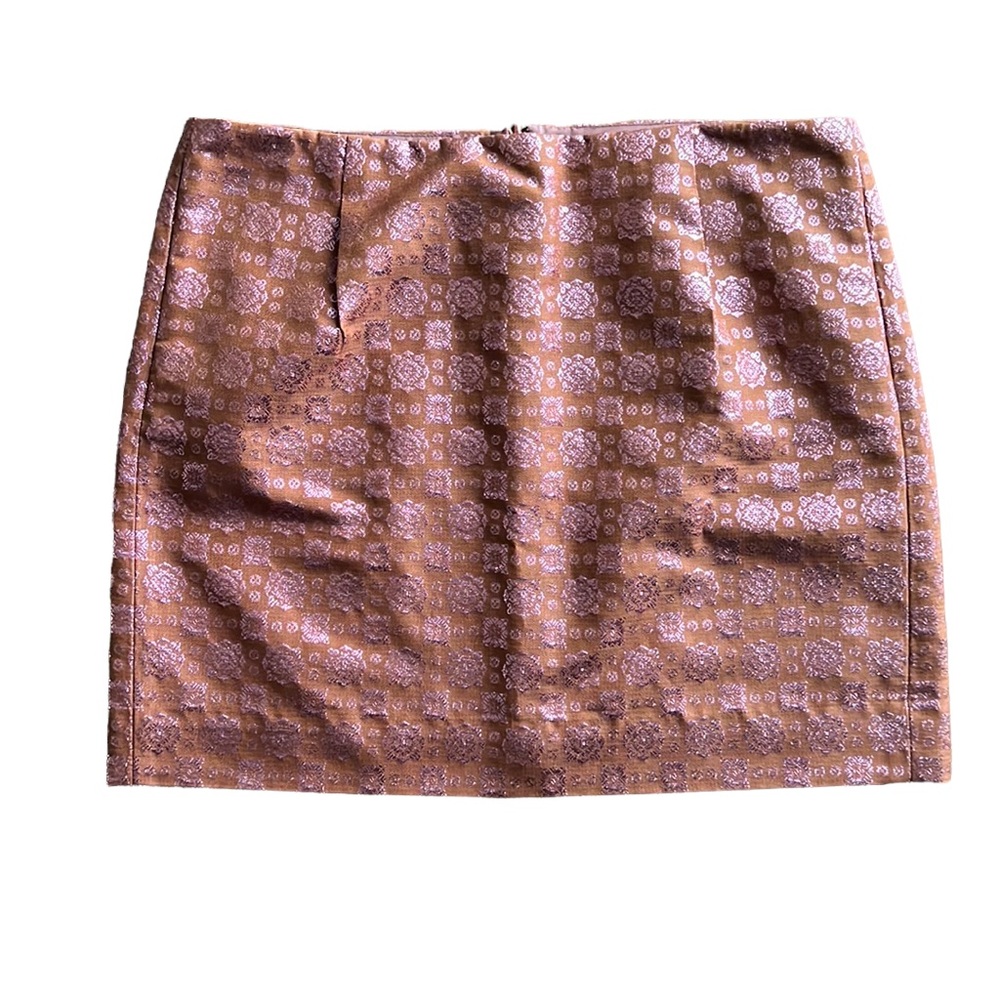 J. Crew Rusty Red/Orange Skirt with Shiny Designs Size 6